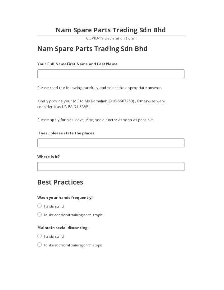 Manage Nam Spare Parts Trading Sdn Bhd