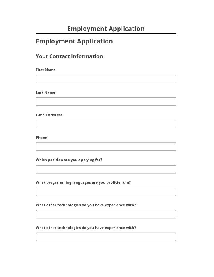 Manage Employment Application