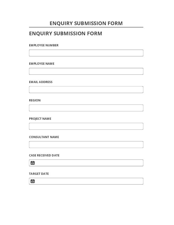 Manage ENQUIRY SUBMISSION FORM in Salesforce