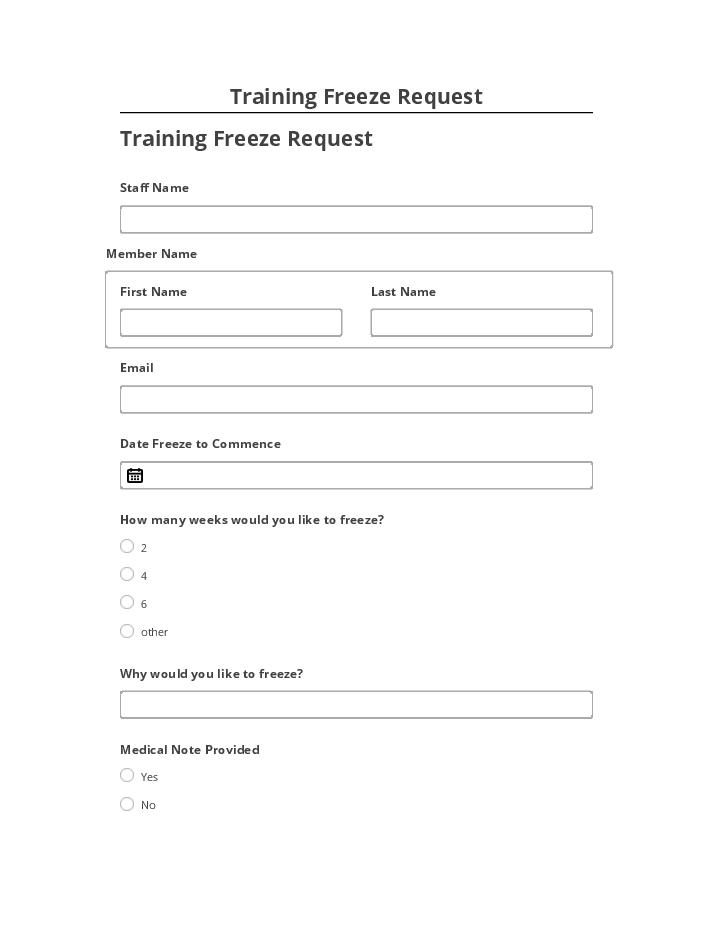 Arrange Training Freeze Request in Netsuite