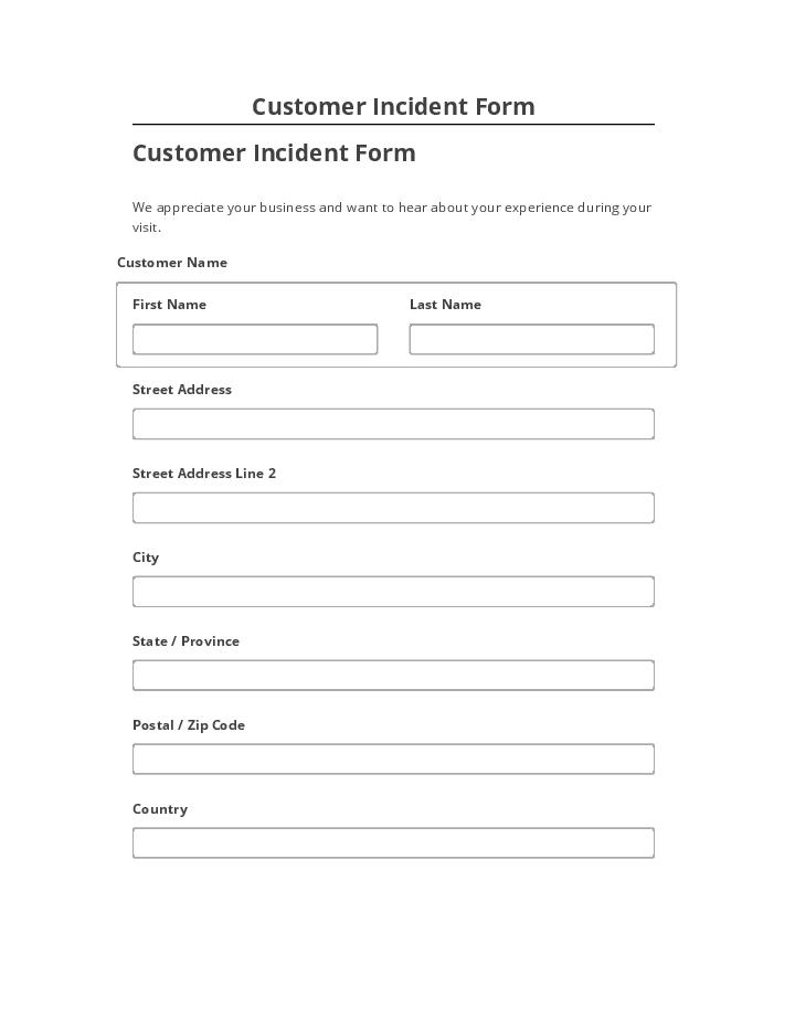 Update Customer Incident Form from Microsoft Dynamics