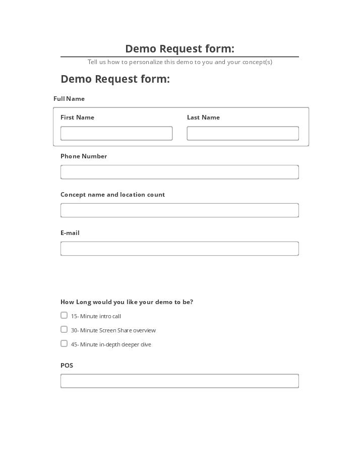 Export Demo Request form: