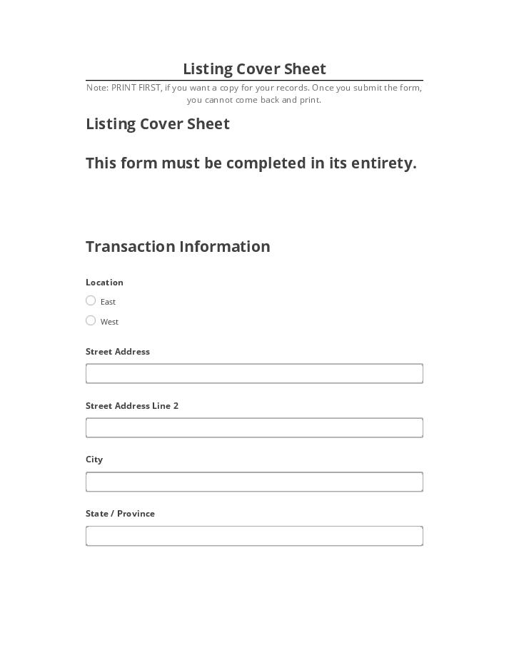 Automate Listing Cover Sheet in Netsuite