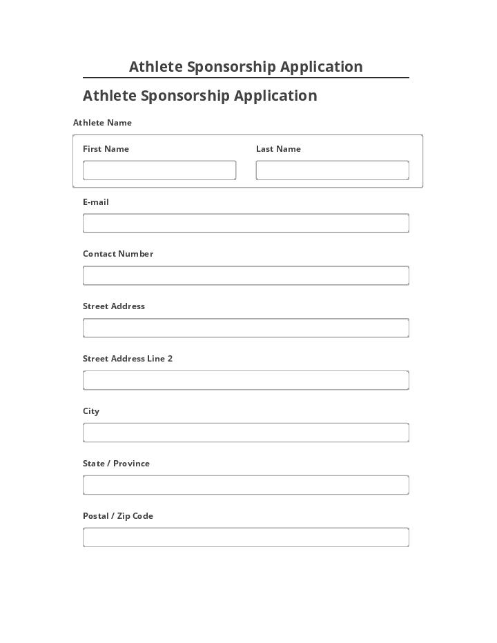 Arrange Athlete Sponsorship Application