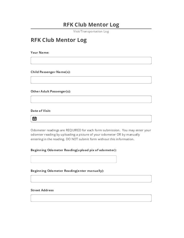 Extract RFK Club Mentor Log