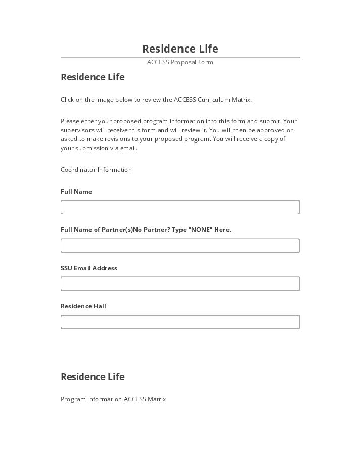 Pre-fill Residence Life from Microsoft Dynamics