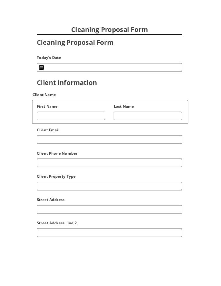 Incorporate Cleaning Proposal Form in Netsuite