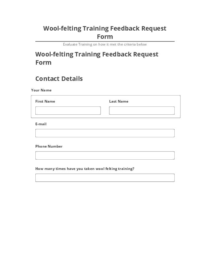 Incorporate Wool-felting Training Feedback Request Form in Salesforce