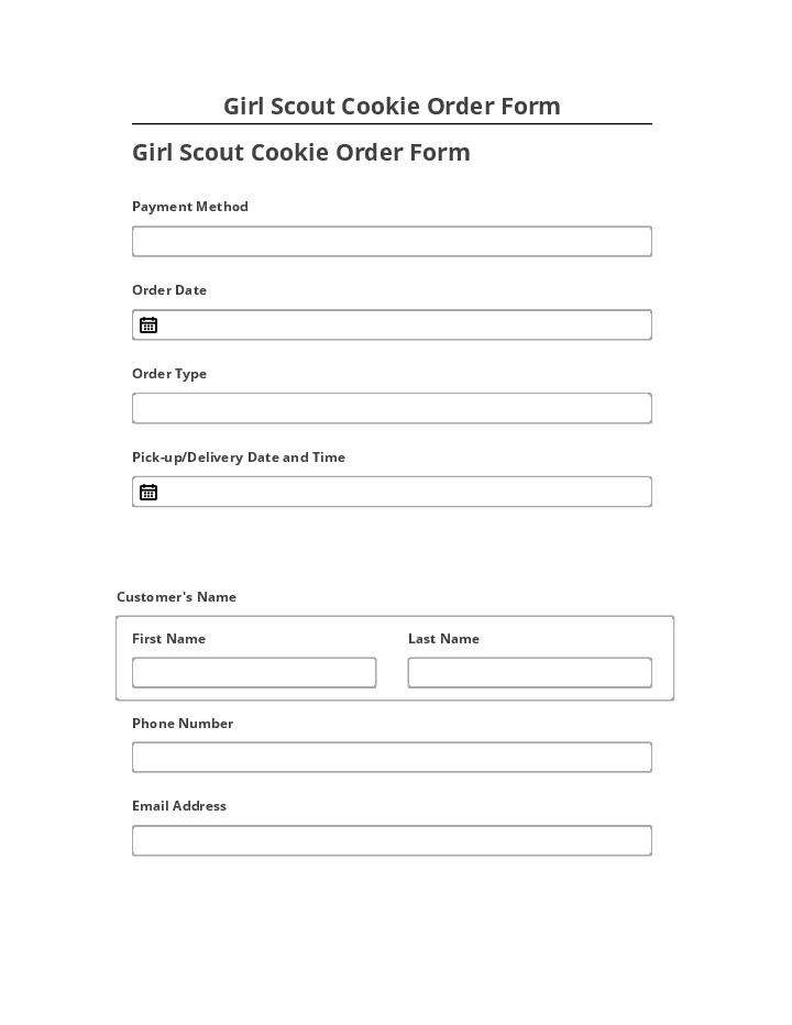 Manage Girl Scout Cookie Order Form in Netsuite