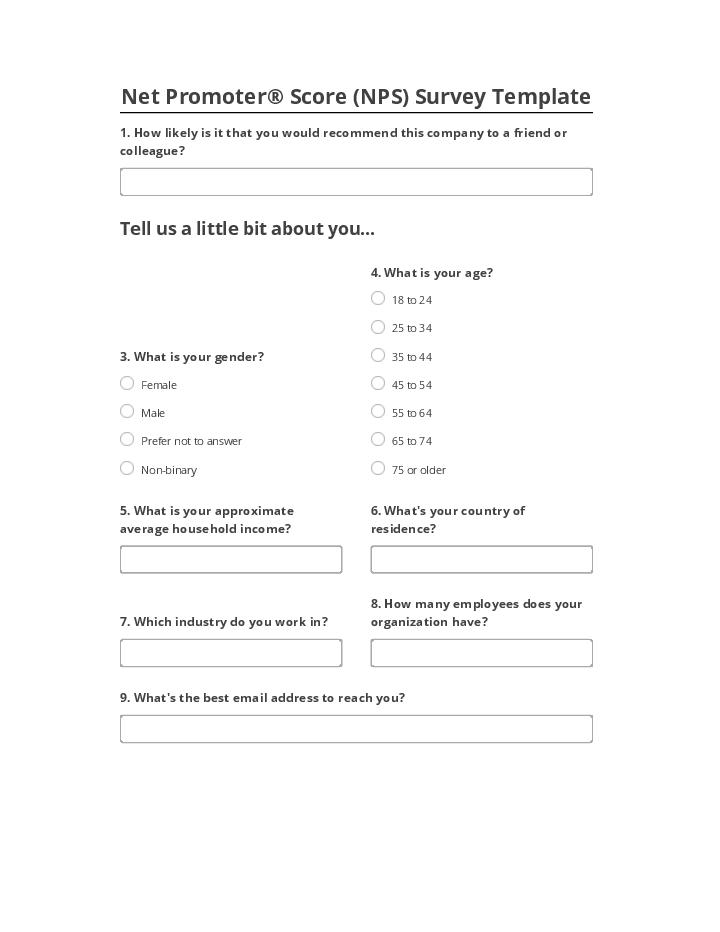 Manage Net Promoter® Score (NPS) survey