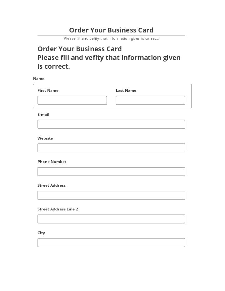 Manage Order Your Business Card in Salesforce
