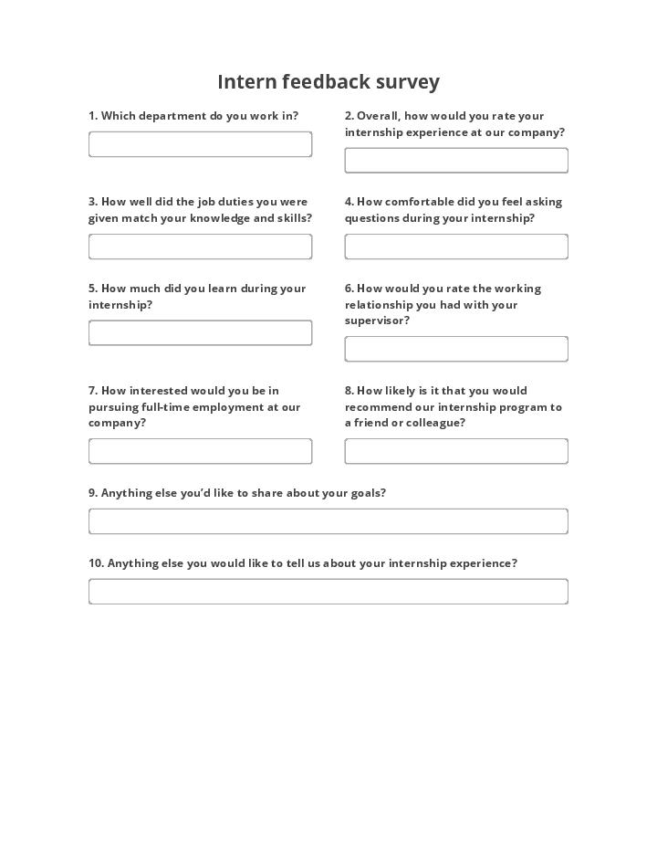 Intern feedback survey 