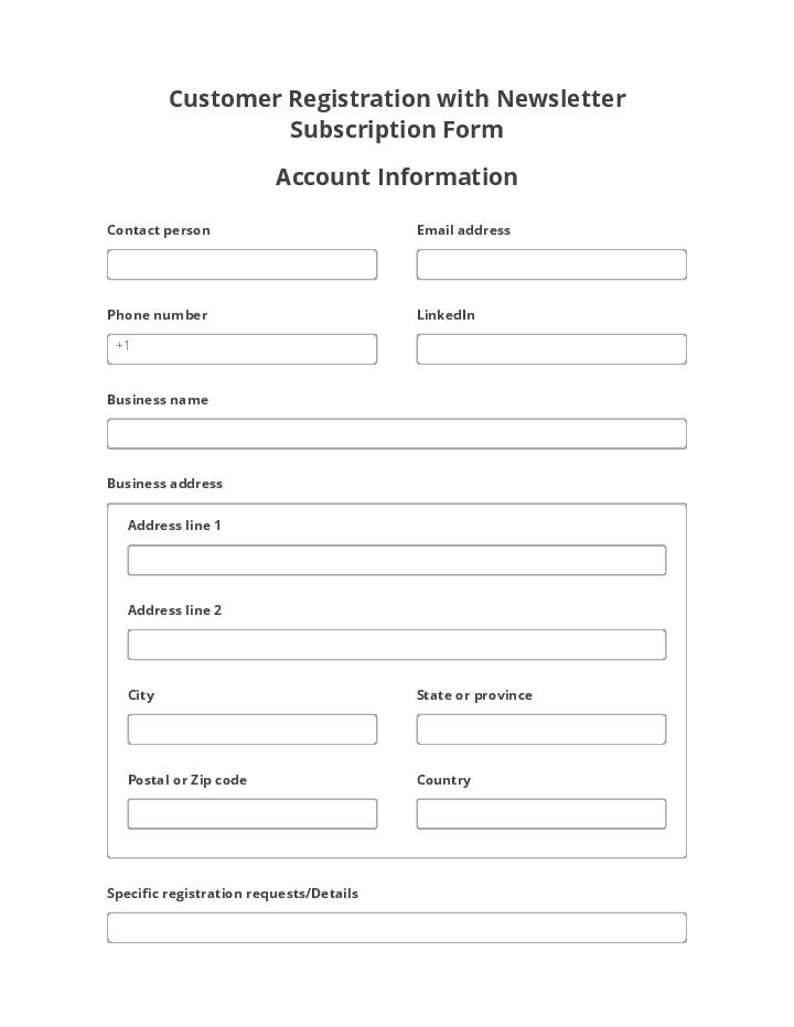 Customer Registration with Newsletter Subscription 