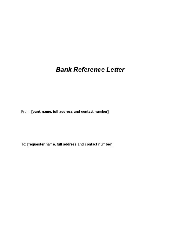Bank Reference Letter 